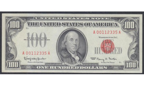 США 100 долларов 1966 года (UNITED STATES OF AMERICA 100 Dollars 1966) P 384a: aUNC