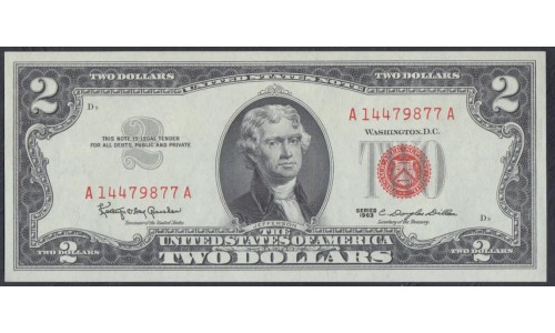 США 2 доллара 1963 года (UNITED STATES OF AMERICA  2 Dollars 1963) P 382a: UNC