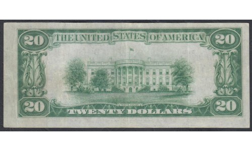 США 20 долларов 1929 года, Банк Нью Йорка, B001109447A (UNITED STATES OF AMERICA  20 Dollars 1929) P 397B: VF/XF