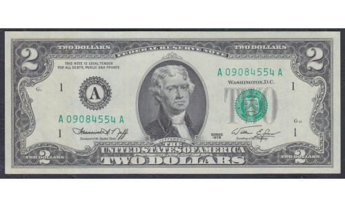 США 2 доллара 1976 года, Серия А (UNITED STATES OF AMERICA  2 Dollars 1976, Series A) P 461: UNC