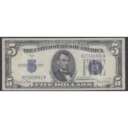 США 5 долларов 1934 D, серебряный сертификат (UNITED STATES OF AMERICA  5 Dollars 1934 D, Silver Certificate) P 414: XF+