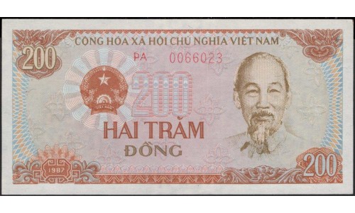 Вьетнам 200 донг 1987 (Vietnam 200 dong 1987) P 100b : Unc