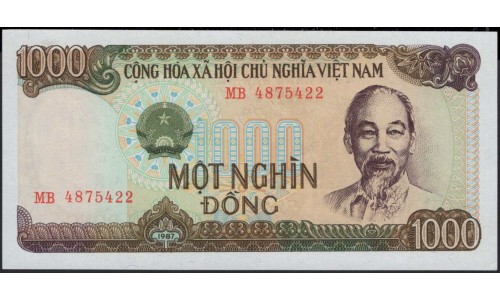 Вьетнам 1000 донг 1987 (Vietnam 1000 dong 1987) P 102a : Unc