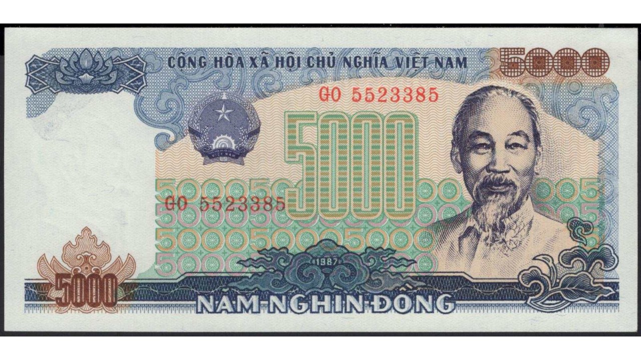 Вьетнам 5000 донг 1987 (Vietnam 5000 dong 1987) P 104a : Unc.