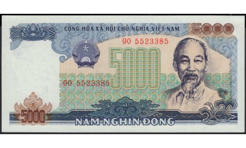 Вьетнам 5000 донг 1987 (Vietnam 5000 dong 1987) P 104a : Unc