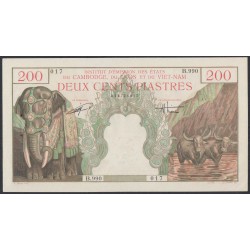 Французский Индо-Китай 200 пиастров=200 донг 1953 года (FRENCH INDOCHINA 200 Piastres=200 Dong1953) P 109 : UNC--/UNC