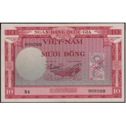 Вьетнам Южный 10 донг б/д (1955) (Vietnam South 10 dong ND (1955)) P 3a : Unc
