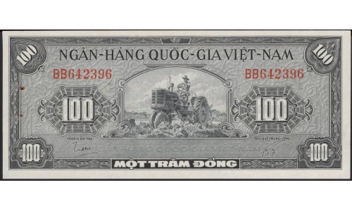 Вьетнам Южный 100 донг б/д (1955) (Vietnam South 100 dong ND (1955)) P 8a : Unc-
