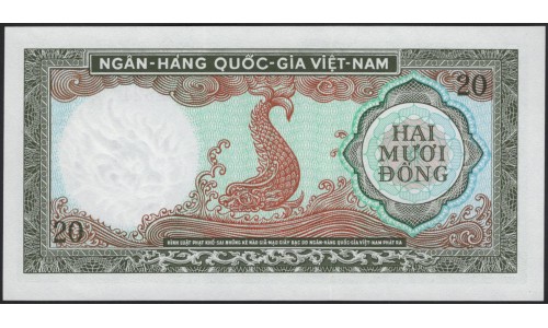 Вьетнам Южный 20 донг б/д (1964) (Vietnam South 20 dong ND (1964)) P 16a : Unc