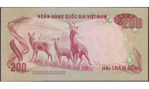 Вьетнам Южный 200 донг б/д (1972) (Vietnam South 200 dong ND (1972)) P 32a : Unc