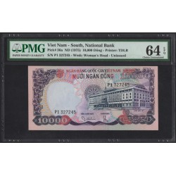 Вьетнам Южный 10000 донг б/д (1975) (Vietnam South 10000 dong ND (1975)) P 36a : Unc PMG 64
