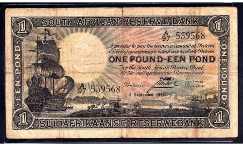 ЮАР 1 фунт 1940 года (SOUTH AFRICA 1 pound 1940) P84e: VF