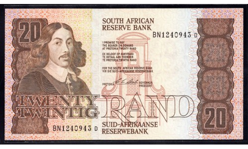 ЮАР 20 рэнд 1985 - 90 года (SOUTH AFRICA 20 rand 1985 - 90) P121d: UNC