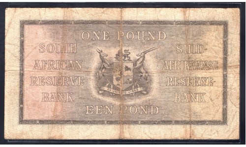 ЮАР 1 фунт 1942 года (SOUTH AFRICA 1 pound 1942) P84е: VF