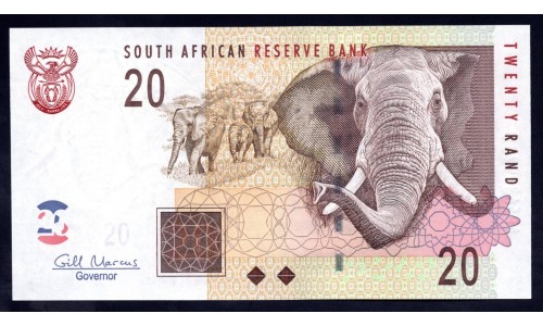ЮАР 20 рэнд  2005 года (SOUTH AFRICA 20 rand  2005) P129b: UNC