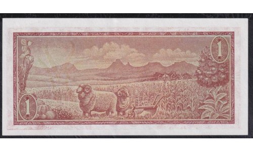 ЮАР 1 рэнд  1975 года (SOUTH AFRICA 1 rand 1975, 	 watermark: Springbok) P116a: UNC