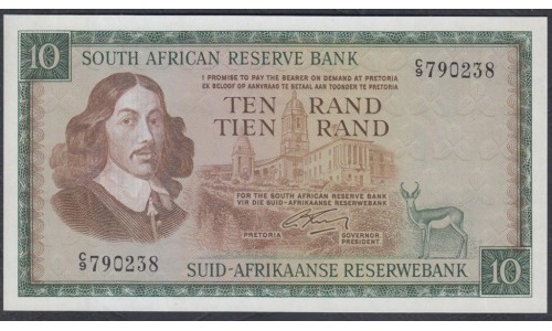 ЮАР 10 рэнд 1966 - 76 года (SOUTH AFRICA 10 rand 1966 - 76) P113а: UNC
