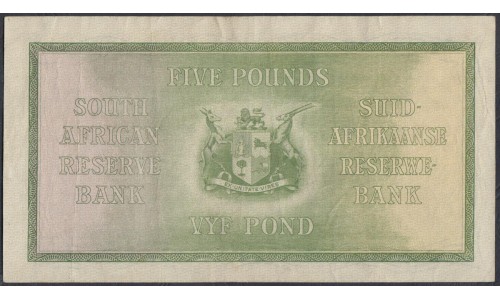 ЮАР 5 фунтов 1946 года (SOUTH AFRICA 5 pounds 1946) P87: VF/XF