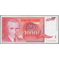 Югославия 1000 динар 1992 (Yugoslavia 1000 dinars 1992) P 114 : Unc-