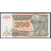 Заир 200 заиров 1994 (ZAIRE 200 zaires 1994) P 62: UNC