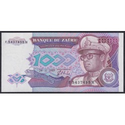 Заир 1000 заиров 1989 год, РЕДКИЕ! (ZAIRE 1000 zaires 1989) P 35: UNC