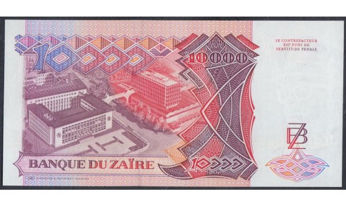 Заир 10000 заиров 1989 год (ZAIRE 10000 zaires 1989) P 38a: UNC