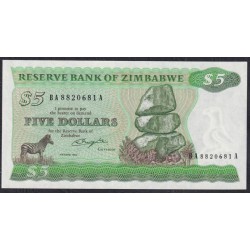 Зимбабве 5 долларов 1982 (ZIMBABWE 5 dollars 1982) P 2b: UNC