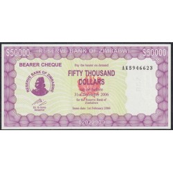 Зимбабве 50000 долларов 2006 (ZIMBABWE 50000 dollars 2006) P 30 : UNC