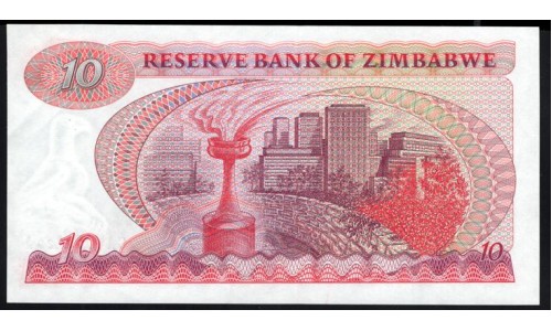 Зимбабве 10 долларов 1980 года, Солсбери, CA 0000120 A, Короткий номер!!! (ZIMBABWE 10 dollars 1980, Solisbury) P 3a: UNC