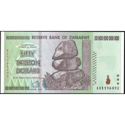 Зимбабве 50 триллионов долларов 2008 (ZIMBABWE 50 trillion dollars 2008) P 90 : UNC