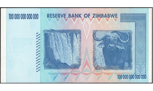 Зимбабве 100 триллионов долларов 2008 год (ZIMBABWE 100 trillion dollars  2008) P 91: UNC