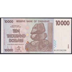 Зимбабве 10000 долларов 2008 год, Самая Редкая Банкнота!!! (ZIMBABWE 10000 dollars  2008) P 72: UNC