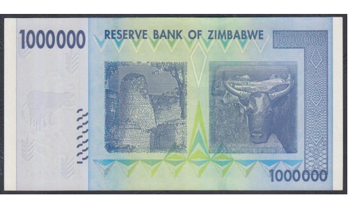 Зимбабве 1 миллион долларов 2008 год (ZIMBABWE 1 million dollars  2008g.) P 77: UNC