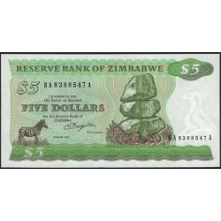 Зимбабве 5 долларов 1982 (ZIMBABWE 5 dollars 1982) P 2b : UNC