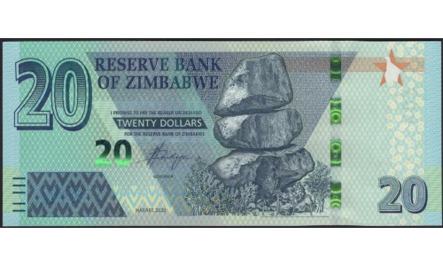 Зимбабве 20 долларов 2020 (ZIMBABWE 20 dollars 2020) P New : UNC