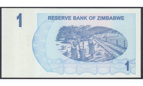 Зимбабве 1 доллар 2006 год (ZIMBABWE 1 dollar  2006 g.) P37: UNC