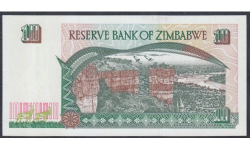 Зимбабве 10 долларов 1997 год (ZIMBABWE 10 dollars 1997 g.) P 6a UNC