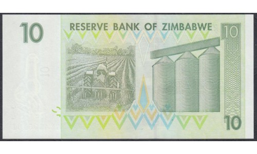 Зимбабве 10 долларов 2007 год (ZIMBABWE 10 dollars  2007g.) P 67: UNC