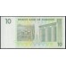 Зимбабве 10 долларов 2007 год (ZIMBABWE 10 dollars  2007g.) P 67: UNC
