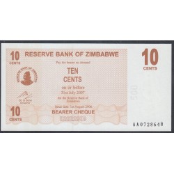 Зимбабве 10 центов 2006 год (ZIMBABWE 10 cents 2006 g.) P35:Unc
