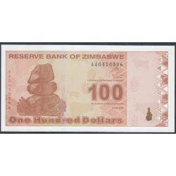 Зимбабве 100 долларов 2009 год (ZIMBABWE 100 dollars 2009) P 97: UNC
