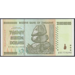 Зимбабве 20 000000000 долларов 2008 год (ZIMBABWE 20 billion dollars  2008) P 86: UNC