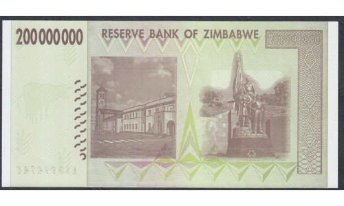 Зимбабве 200 миллионов долларов 2008 год (ZIMBABWE 200 million dollars 2008) P 81: UNC
