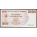 Зимбабве 200000 долларов 2007 год (ZIMBABWE 200000 dollars  2007) P 49: UNC