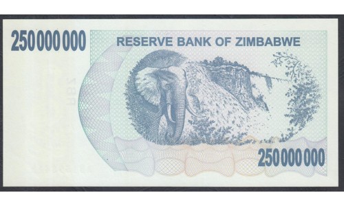 Зимбабве 250 миллионов долларов 2008 год (ZIMBABWE 250 million dollars 2008) P 59: UNC