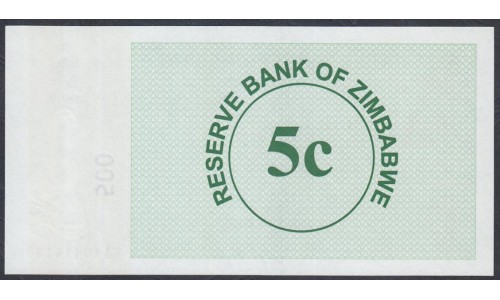 Зимбабве 5 центов 2006 год (ZIMBABWE 5 cents 2006) P 34: UNC