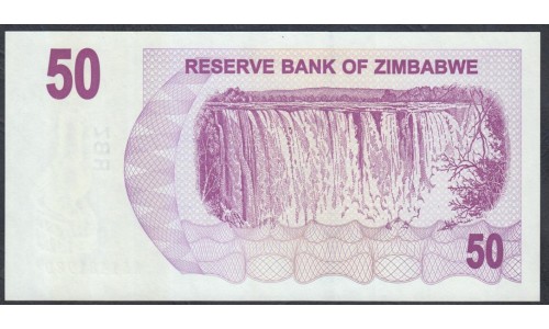 Зимбабве 50 долларов 2006 год (ZIMBABWE 50 dollars  2006) P 41: UNC