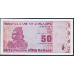 Зимбабве 50 долларов 2009 год (ZIMBABWE 50 dollars 2009) P 96: UNC