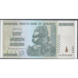 Зимбабве 50 миллионов долларов 2008 год (ZIMBABWE 50 million dollars  2008g.) P79:Unc