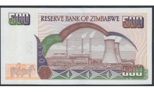 Зимбабве 500 долларов 2001 год (ZIMBABWE 500 dollars 2001) P 11a: UNC
